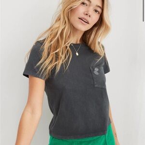 Aerie Crewneck Baby T-Shirt dark gray size XS nwt